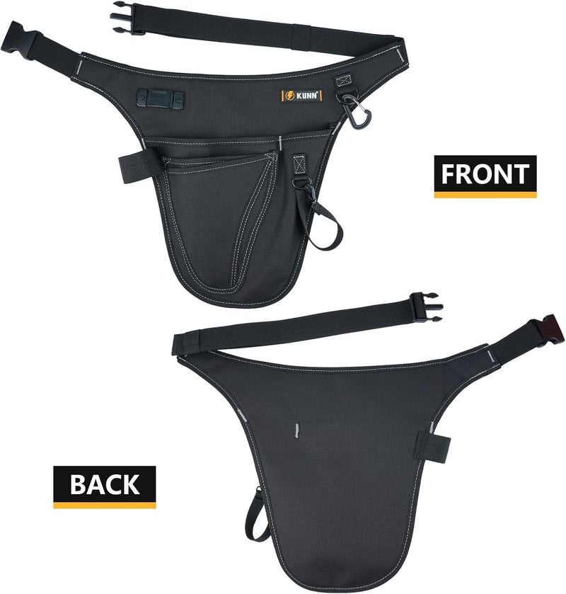 KUNN Garden Tool Organizer Belt Multifunctional Work Apron Pouch for Gardeing Florist Plumbing,Black - Image 4